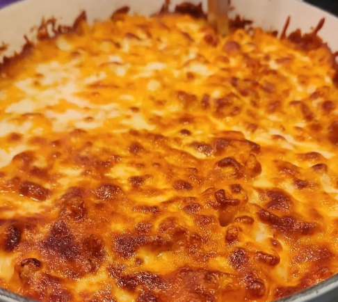 Baked macaroni and cheese prepared by In Loving Memory Catering