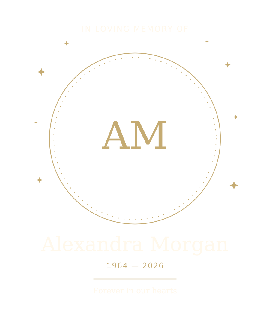 Beyond the Stars sample artwork with gold circles and stars